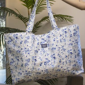 Tote flores azul